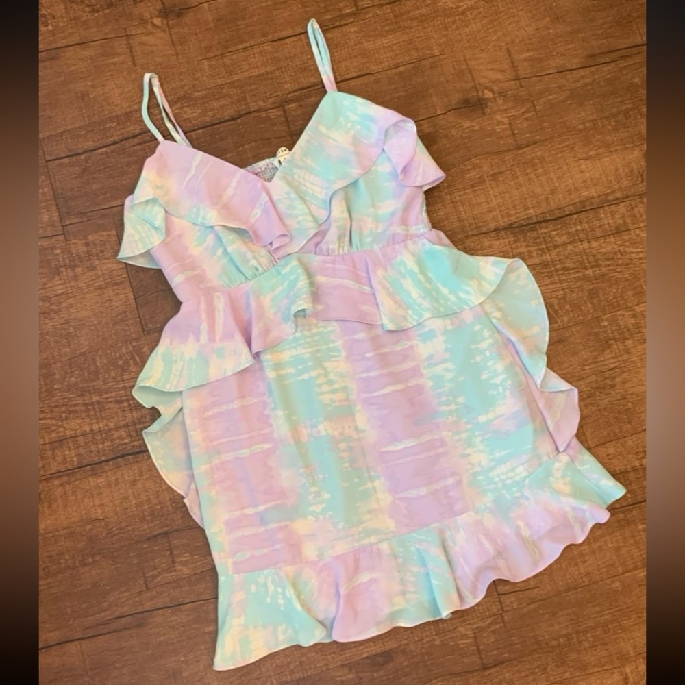“Spring in Dallas” lavender & mint mini dress